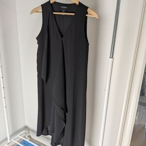 White House Black Market Asymmetrical Black Dress